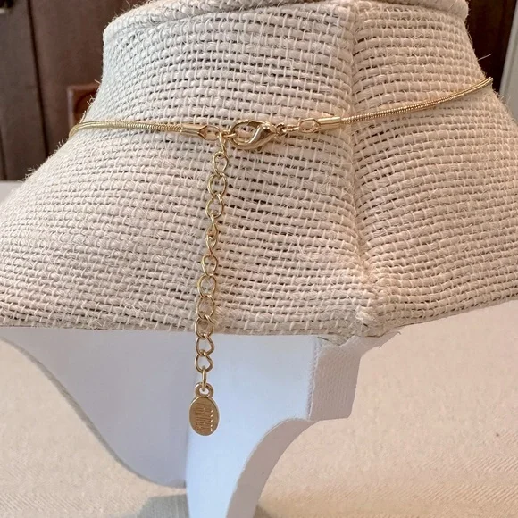 Vintage Landau Necklace Gold Ribbon Swirl Pendant on 16" Snake Chain w/Extender - Picture 4 of 12